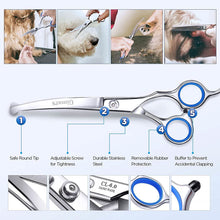 Load image into Gallery viewer, Gimars 6-in-1 Professional Stainless Steel Safety Pet Grooming Scissors
