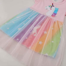 将图片加载到图库查看器，Girl's Cotton Casual Unicorn Dress
