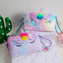 Load image into Gallery viewer, Girls Cute Sequin Plush Unicorn Tie Dye Bag

