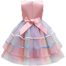 Load image into Gallery viewer, Girl's Rainbow Tulle Lace Dress
