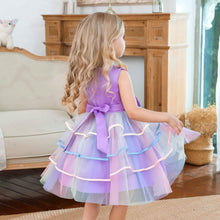 Load image into Gallery viewer, Girl's Rainbow Tulle Lace Dress
