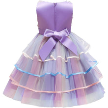 Load image into Gallery viewer, Girl's Rainbow Tulle Lace Dress
