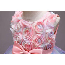 Load image into Gallery viewer, Girl's Rainbow Tulle Lace Dress

