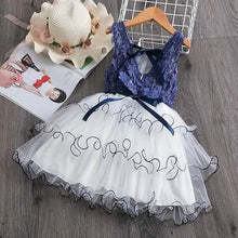将图片加载到图库查看器，Girls' Ruffle Mesh Embroidered Dress
