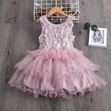 将图片加载到图库查看器，Girls' Ruffle Mesh Embroidered Dress
