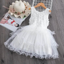 将图片加载到图库查看器，Girls' Ruffle Mesh Embroidered Dress

