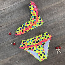 将图片加载到图库查看器，Girls Split Swimsuits Cute Shoulder Swimsuit Toddler Baby Girls 2 Piece Swimsuit Kids Bathing Beach Sun Suit  Children Swimwear Bikini Set Girl Swimming Clothes Kids Bathing Suit Beachwear For Summer
