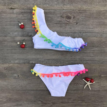 将图片加载到图库查看器，Girls Split Swimsuits Cute Shoulder Swimsuit Toddler Baby Girls 2 Piece Swimsuit Kids Bathing Beach Sun Suit  Children Swimwear Bikini Set Girl Swimming Clothes Kids Bathing Suit Beachwear For Summer
