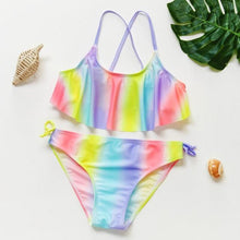 Load image into Gallery viewer, Girls Swimsuit Kids Swimwear Cute Print Kids Bikini Sets Girls Swimsuits Two Piece Bathing Suit Sets 3D Printed Swimwear Ruffle Style Children Swimwear Kids Beach Wear 2-16 Year
