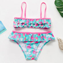 Load image into Gallery viewer, Girls Swimsuit Kids Swimwear Cute Print Kids Bikini Sets Girls Swimsuits Two Piece Bathing Suit Sets 3D Printed Swimwear Ruffle Style Children Swimwear Kids Beach Wear 2-16 Year
