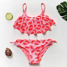 Load image into Gallery viewer, Girls Swimsuit Kids Swimwear Cute Print Kids Bikini Sets Girls Swimsuits Two Piece Bathing Suit Sets 3D Printed Swimwear Ruffle Style Children Swimwear Kids Beach Wear 2-16 Year

