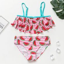 Load image into Gallery viewer, Girls Swimsuit Kids Swimwear Cute Print Kids Bikini Sets Girls Swimsuits Two Piece Bathing Suit Sets 3D Printed Swimwear Ruffle Style Children Swimwear Kids Beach Wear 2-16 Year
