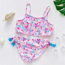 Load image into Gallery viewer, Girls Swimsuit Kids Swimwear Cute Print Kids Bikini Sets Girls Swimsuits Two Piece Bathing Suit Sets 3D Printed Swimwear Ruffle Style Children Swimwear Kids Beach Wear 2-16 Year
