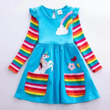 Load image into Gallery viewer, Girls' Unicorn Rainbow Flower Dress
