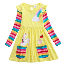 Load image into Gallery viewer, Girls' Unicorn Rainbow Flower Dress
