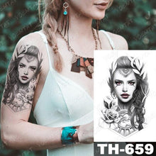 Load image into Gallery viewer, Gladiator Temporary Tattoo Sticker Flower Waterproof Big Modern Womens Mens Body Tattoo Luxury Design
