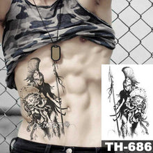 Load image into Gallery viewer, Gladiator Temporary Tattoo Sticker Flower Waterproof Big Modern Womens Mens Body Tattoo Luxury Design
