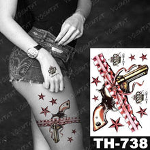 Load image into Gallery viewer, Gladiator Temporary Tattoo Sticker Flower Waterproof Big Modern Womens Mens Body Tattoo Luxury Design
