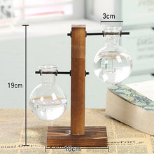 将图片加载到图库查看器，Glass Planter Bulb Vase Transparent Terrarium Hydroponic Vases For Home Garden Office Wedding Decor Wooden Stand Air Planter Bulb Glass Vase Propogation Station for Hydroponics Home Garden Office Decoration
