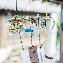 将图片加载到图库查看器，Glass Wind Chimes Japanese-Style Wind Chime Simple And Beautiful Label Pendnat Wind Bells Japanese Glass Wind Chime Handmade Pendants For Birthday Gift and Home Decors
