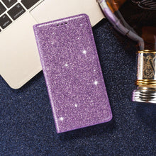 Load image into Gallery viewer, Glitter Leather Magnetic Flip Case for IPhone 14 13 11 12 Mini Pro Max Wallet Card Holder Cover Flip Shockproof Leather Wallet Case With Stand Silicone Bumper Cover
