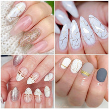 Load image into Gallery viewer, Glitter Marble Series Nail Transfer Foil Stickers Gold White And Black Bright Slider For Nails Decoration Manicures Marble Nail Art Stickers Water Transfer Nail Decals Full Wraps Gradient Acrylic Nail Kits for Women Manicure Decoration Accessory
