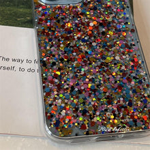 Load image into Gallery viewer, Glitter Sequins Slim Phone Case For iPhone 11 12 13 X XR XS Max 7 8 Plus Shining Clear Soft Silicone Cover Glitter Camera Lens Case, Cute Shiny Diamond Slim Clear Back Cover and Matte Cushioned Silicone Shockproof Case
