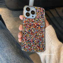 Load image into Gallery viewer, Glitter Sequins Slim Phone Case For iPhone 11 12 13 X XR XS Max 7 8 Plus Shining Clear Soft Silicone Cover Glitter Camera Lens Case, Cute Shiny Diamond Slim Clear Back Cover and Matte Cushioned Silicone Shockproof Case

