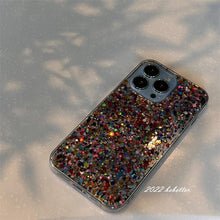Load image into Gallery viewer, Glitter Sequins Slim Phone Case For iPhone 11 12 13 X XR XS Max 7 8 Plus Shining Clear Soft Silicone Cover Glitter Camera Lens Case, Cute Shiny Diamond Slim Clear Back Cover and Matte Cushioned Silicone Shockproof Case
