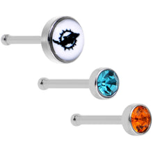 将图片加载到图库查看器，20G Licensed NFL Miami Dolphins Logo Nose Bone 3 Pack Set

