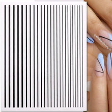 将图片加载到图库查看器，Gold 3D Nail Sticker Curve Stripe Lines Nails Stickers Gradient Adhesive Striping Tape Nail Foil Nail Art Stickers Decals Silver Strip Line Nail Decal Self-Adhesive 3D Wave Decal Decoration Metallic Curve Design Decoration for Women Girls
