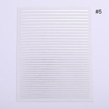 将图片加载到图库查看器，Gold 3D Nail Sticker Curve Stripe Lines Nails Stickers Gradient Adhesive Striping Tape Nail Foil Nail Art Stickers Decals Silver Strip Line Nail Decal Self-Adhesive 3D Wave Decal Decoration Metallic Curve Design Decoration for Women Girls
