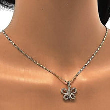 将图片加载到图库查看器，Gold Filled Fancy Necklace Butterfly Design with White Micro Pave Polished Finish Golden Tone
