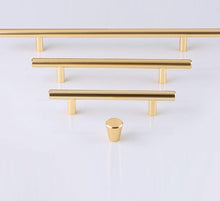 Load image into Gallery viewer, Gold Kitchen Door T Bar Straight Cupboard Handle Knobs Cabinet Pull Aluminum Alloy Handles Furniture Handle T Bar Handles for Kitchen Cabinets Door Brushed Brass Drawer Pulls Knobs Stainless Steel Furniture Hardware
