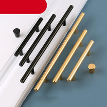 Load image into Gallery viewer, Gold Kitchen Door T Bar Straight Cupboard Handle Knobs Cabinet Pull Aluminum Alloy Handles Furniture Handle T Bar Handles for Kitchen Cabinets Door Brushed Brass Drawer Pulls Knobs Stainless Steel Furniture Hardware
