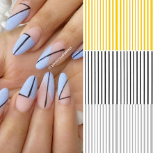 将图片加载到图库查看器，Gold Silver 3D Nail Sticker Curve Stripe Lines Nails Stickers Gradient Adhesive Striping Tape Nail Art Stickers Decal Decoration Metallic Curve Strip Line Nail Decal Self-Adhesive 3D Wave Design Decoration for Women Girls
