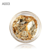 将图片加载到图库查看器，Gold Silver Irregular Aluminum Foil Paper Nail Art Sticker 3D Glitter Manicure UV Gel Polish Nail Decoration Tools Decoration Stickers Decoration New Gold Nail Transfer Foils for Nail Arts Nails Supply Holographic Effect Nail Art Foil Stickers
