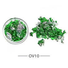 将图片加载到图库查看器，Gold Silver Irregular Aluminum Foil Paper Nail Art Sticker 3D Glitter Manicure UV Gel Polish Nail Decoration Tools Decoration Stickers Decoration New Gold Nail Transfer Foils for Nail Arts Nails Supply Holographic Effect Nail Art Foil Stickers
