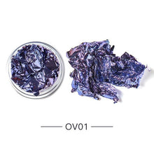 将图片加载到图库查看器，Gold Silver Irregular Aluminum Foil Paper Nail Art Sticker 3D Glitter Manicure UV Gel Polish Nail Decoration Tools Decoration Stickers Decoration New Gold Nail Transfer Foils for Nail Arts Nails Supply Holographic Effect Nail Art Foil Stickers
