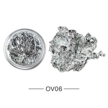 将图片加载到图库查看器，Gold Silver Irregular Aluminum Foil Paper Nail Art Sticker 3D Glitter Manicure UV Gel Polish Nail Decoration Tools Decoration Stickers Decoration New Gold Nail Transfer Foils for Nail Arts Nails Supply Holographic Effect Nail Art Foil Stickers
