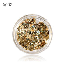 将图片加载到图库查看器，Gold Silver Irregular Aluminum Foil Paper Nail Art Sticker 3D Glitter Manicure UV Gel Polish Nail Decoration Tools Decoration Stickers Decoration New Gold Nail Transfer Foils for Nail Arts Nails Supply Holographic Effect Nail Art Foil Stickers
