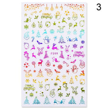 Load image into Gallery viewer, Gold Silver White Snowflakes 3D Nail Stickers Iridescent Self Adhesive Transfer Decals Manicures Art Decoration Slider  Nails Decals Sticker Hot Sexy Girl Tip Back Glue Decal Cool Lollipop Self Adhesive Acrylic Tips Tool Decoration
