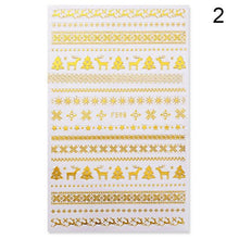Load image into Gallery viewer, Gold Silver White Snowflakes 3D Nail Stickers Iridescent Self Adhesive Transfer Decals Manicures Art Decoration Slider  Nails Decals Sticker Hot Sexy Girl Tip Back Glue Decal Cool Lollipop Self Adhesive Acrylic Tips Tool Decoration
