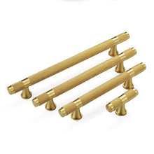 Load image into Gallery viewer, Golden Brass Knurled Textured Simple Kitchen Cabinet handle And Handles Drawer Pulls Bedroom Door Knobs  Cupboard Bathroom Door Handles Brushed Brass Pulls For Cabinets
