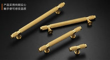 Load image into Gallery viewer, Golden Brass Knurled Textured Simple Kitchen Cabinet handle And Handles Drawer Pulls Bedroom Door Knobs  Cupboard Bathroom Door Handles Brushed Brass Pulls For Cabinets
