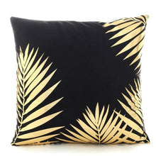 Load image into Gallery viewer, Golden Love Leaves Bronzing Cushion Decorative Pillow Black And Gold Pillow Cover Home Pillowcases Velvet Home Decor Sofa Pillows Cover 45x45CM
