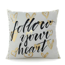 Load image into Gallery viewer, Golden Love Leaves Bronzing Cushion Decorative Pillow Black And Gold Pillow Cover Home Pillowcases Velvet Home Decor Sofa Pillows Cover 45x45CM
