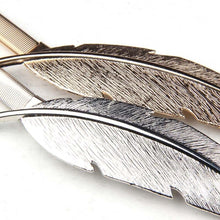 Load image into Gallery viewer, Golden Silver Curtain Clip Curtains Holders Feather Shape Tieback Buckle Clips Curtain Accessories Home Decor Modern Simple Style Curtain Tie Backs Decorative with Spring Curtain Strap Metal Plating Decorative Accessories 30cm
