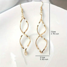 将图片加载到图库查看器，Spiral Design Dangle Earrings
