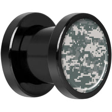将图片加载到图库查看器，Digital Camo Print Black Anodized Screw Fit Plug Set 0G
